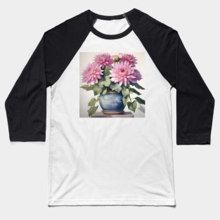 Pink Flowers Baseball T-Shirt